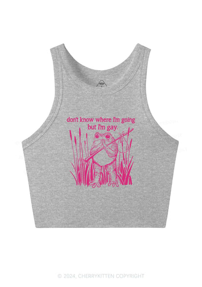 But I Am Gay Frog Pride Y2K Crop Tank Top Cherrykitten