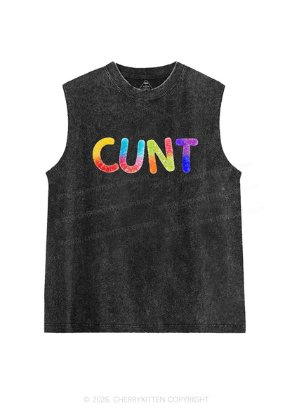 Rainbow Candy Cxxt Pride Y2K Washed Muscle Tank Cherrykitten