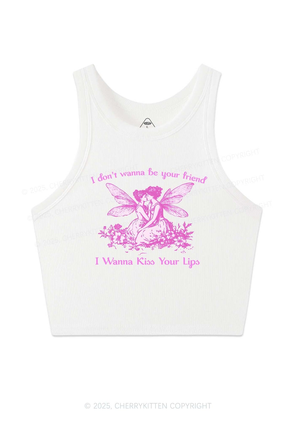 I Wanna Kiss Your Lips Pride Y2K Crop Tank Top Cherrykitten