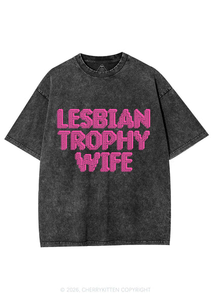 Lesbian Trophy Wife Pride Y2K Shirts Washed Tee Cherrykitten