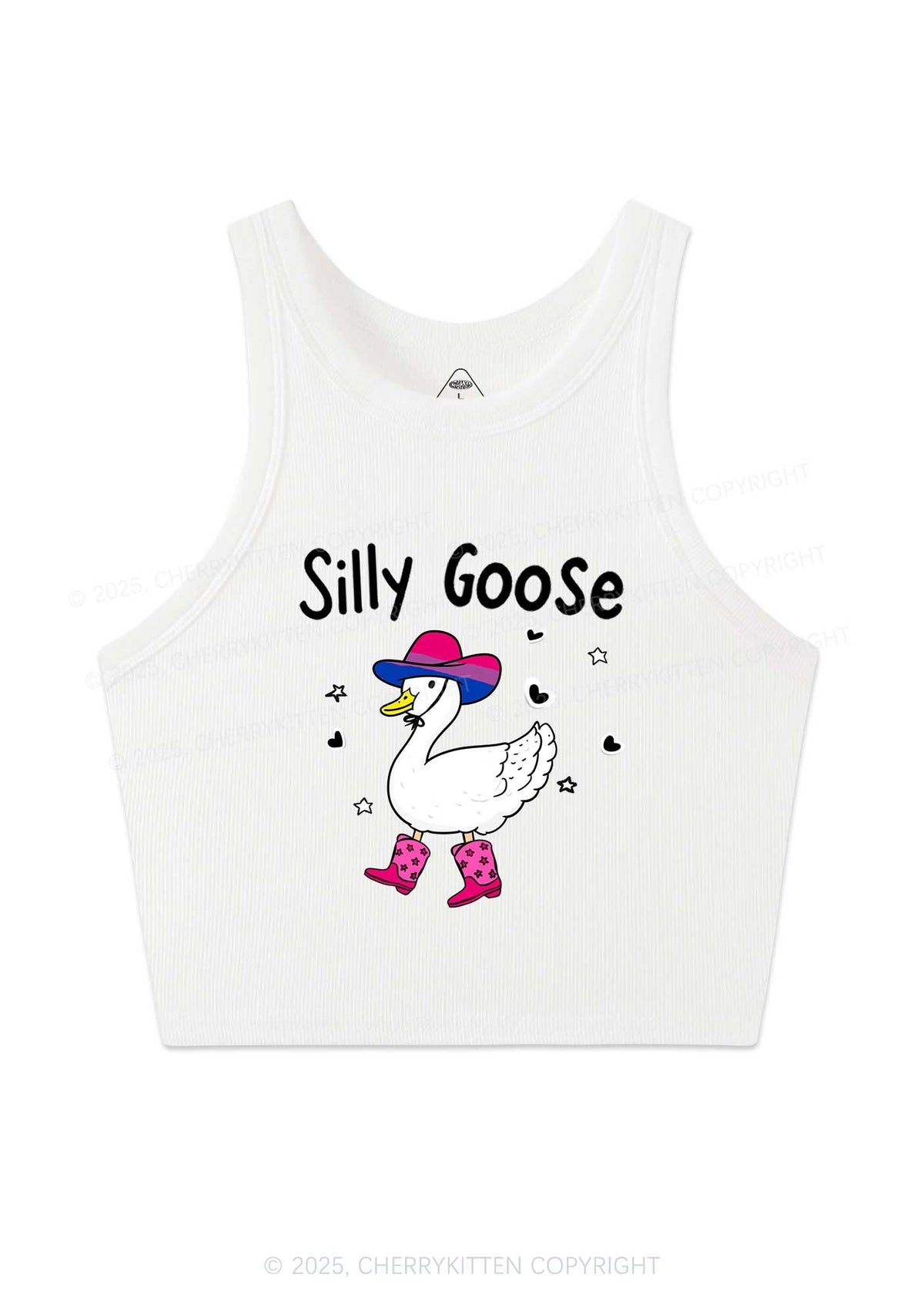 Silly Goose Bisexual Pride Y2K Crop Tank Top Cherrykitten