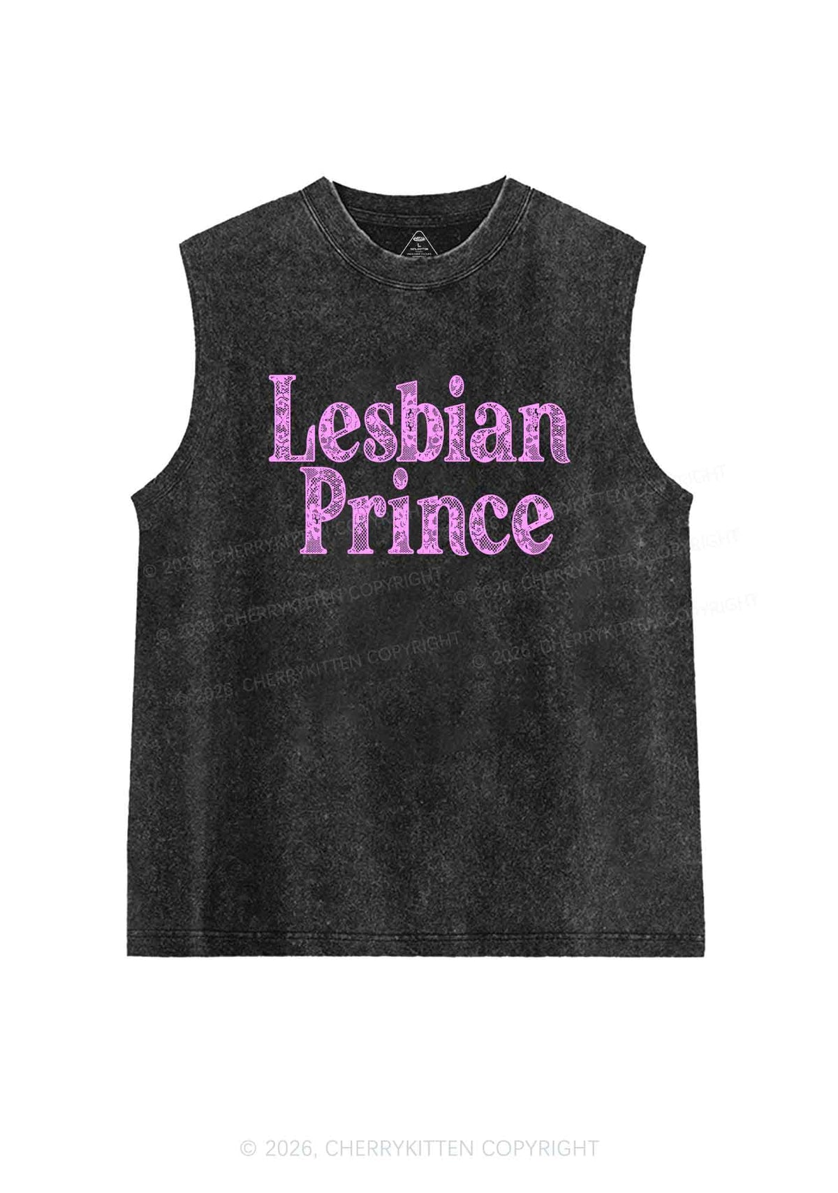 Lesbian Prince Pride Y2K Washed Muscle Tank Cherrykitten