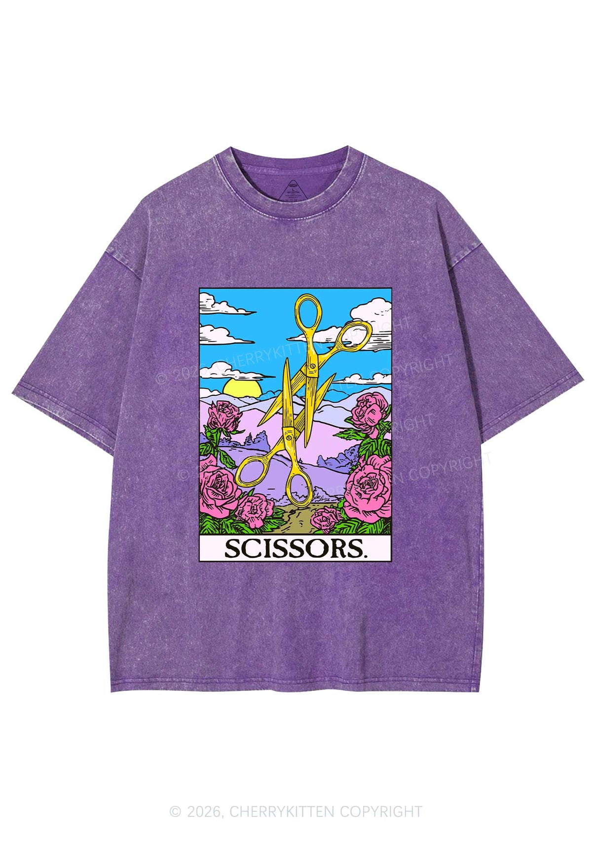 Yellow Scissors Pride Y2K Shirts Washed Tee Cherrykitten