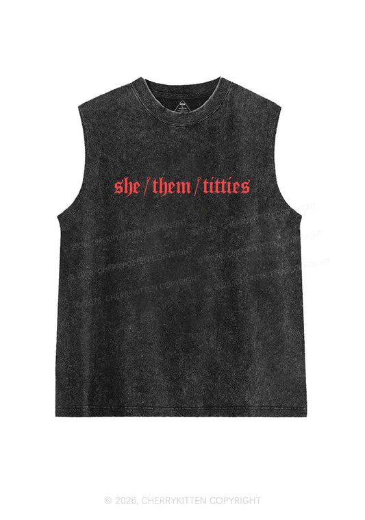 She Them Txtties Pride Y2K Washed Muscle Tank Cherrykitten