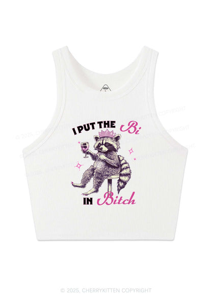 Bi Bxxch Raccoon Pride Y2K Crop Tank Top Cherrykitten