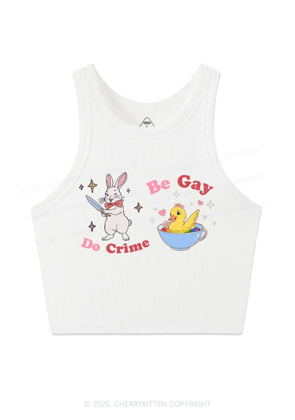 Be Gay Do Crime Pride Y2K Crop Tank Top Cherrykitten