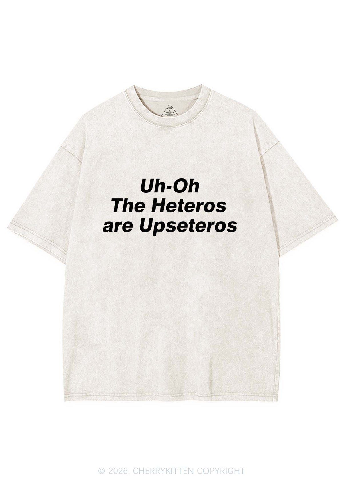 The Heteros Are Upseteros Pride Y2K Shirts Washed Tee Cherrykitten
