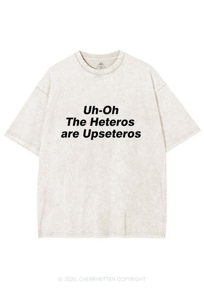 The Heteros Are Upseteros Pride Y2K Shirts Washed Tee Cherrykitten