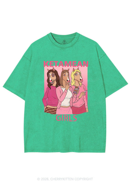 K Horse Girls Y2K Shirts Washed Tee Cherrykitten