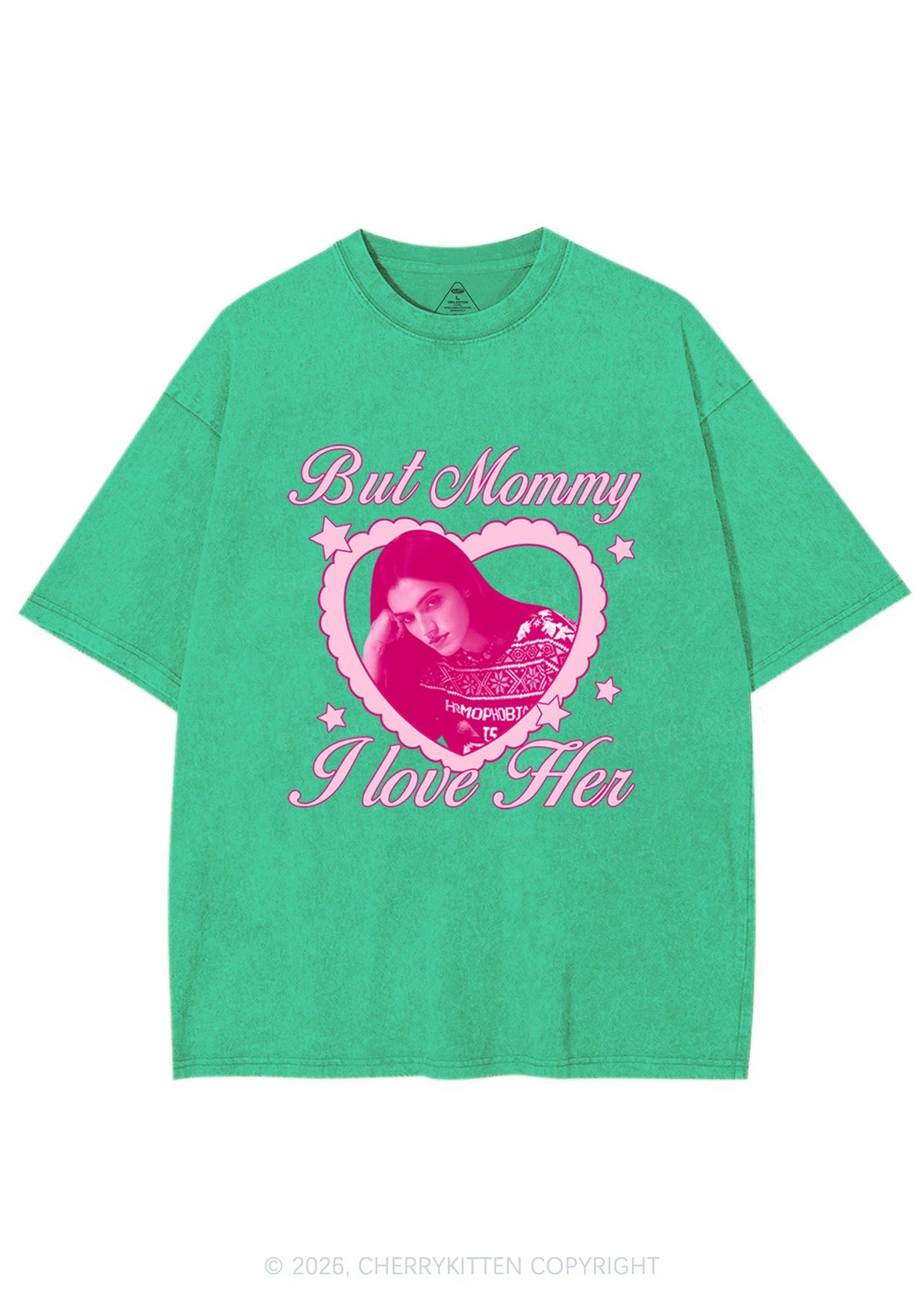 Custom But Mommy I Love Her Y2K Shirts Washed Tee Cherrykitten