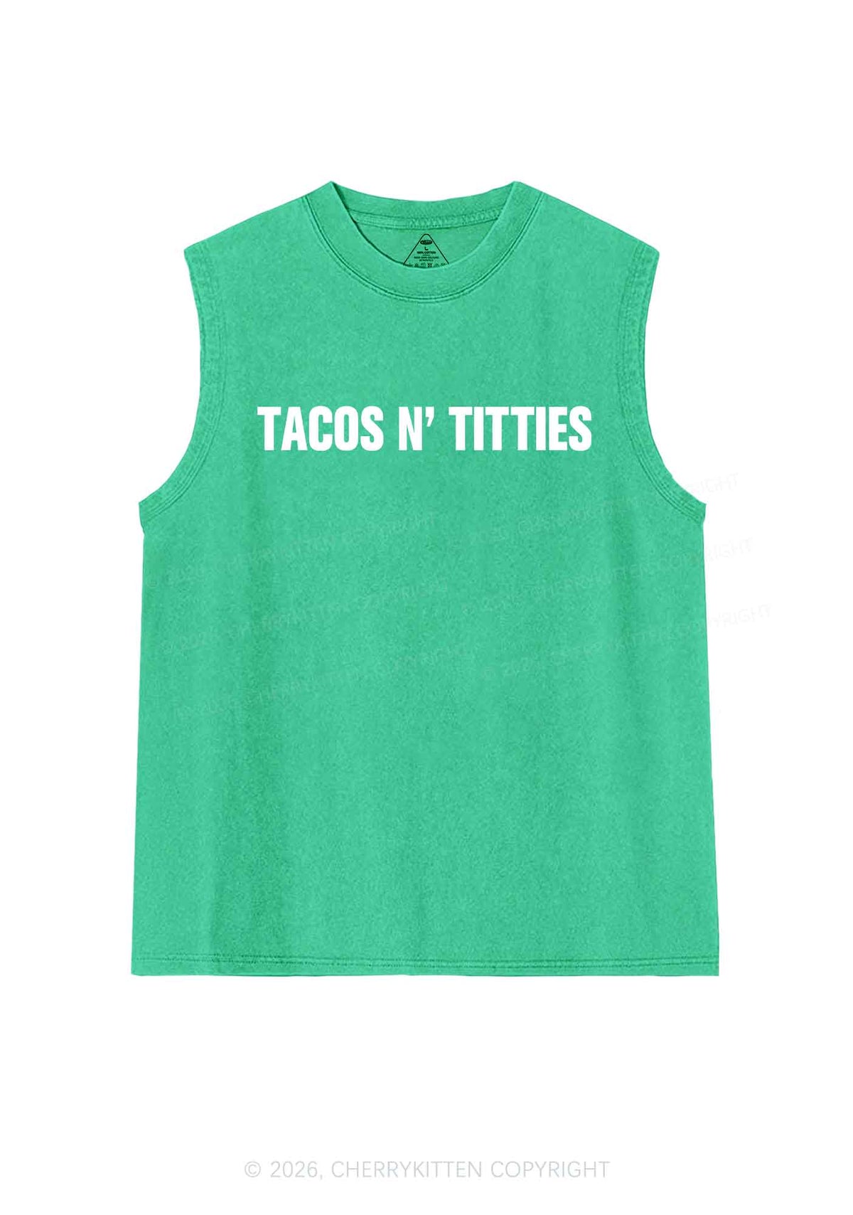 Tacos And Txtties Y2K Washed Muscle Tank Cherrykitten