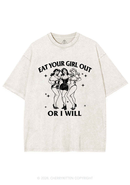 Eat Your Cowgirls Out Pride Y2K Shirts Washed Tee Cherrykitten