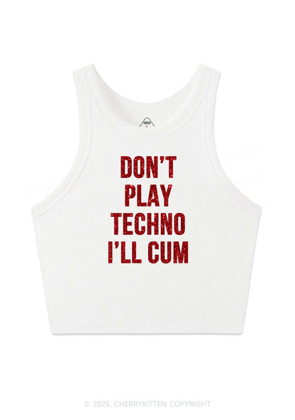 Glitter Dont Play Techno Y2K Crop Tank Top Cherrykitten
