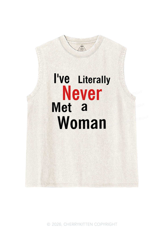 Never Met A Woman Pride Y2K Washed Muscle Tank Cherrykitten