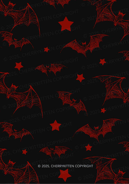 Bat And Star Y2K Mesh Crop Top Cherrykitten