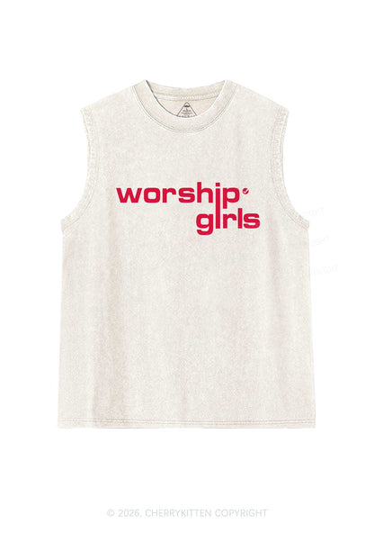 Worship Girls Pride Y2K Washed Muscle Tank Cherrykitten