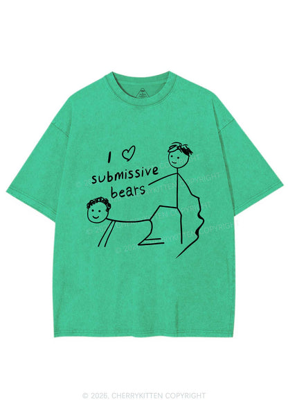 I Love S Bears Y2K Shirts Washed Tee Cherrykitten