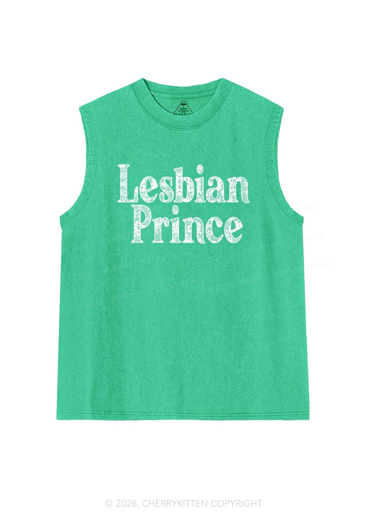 Lesbian Prince Pride Y2K Washed Muscle Tank Cherrykitten