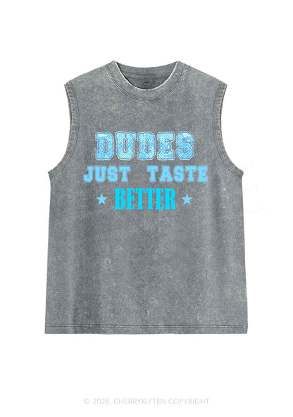 Dudes Just Taste Better Pride Y2K Washed Muscle Tank Cherrykitten