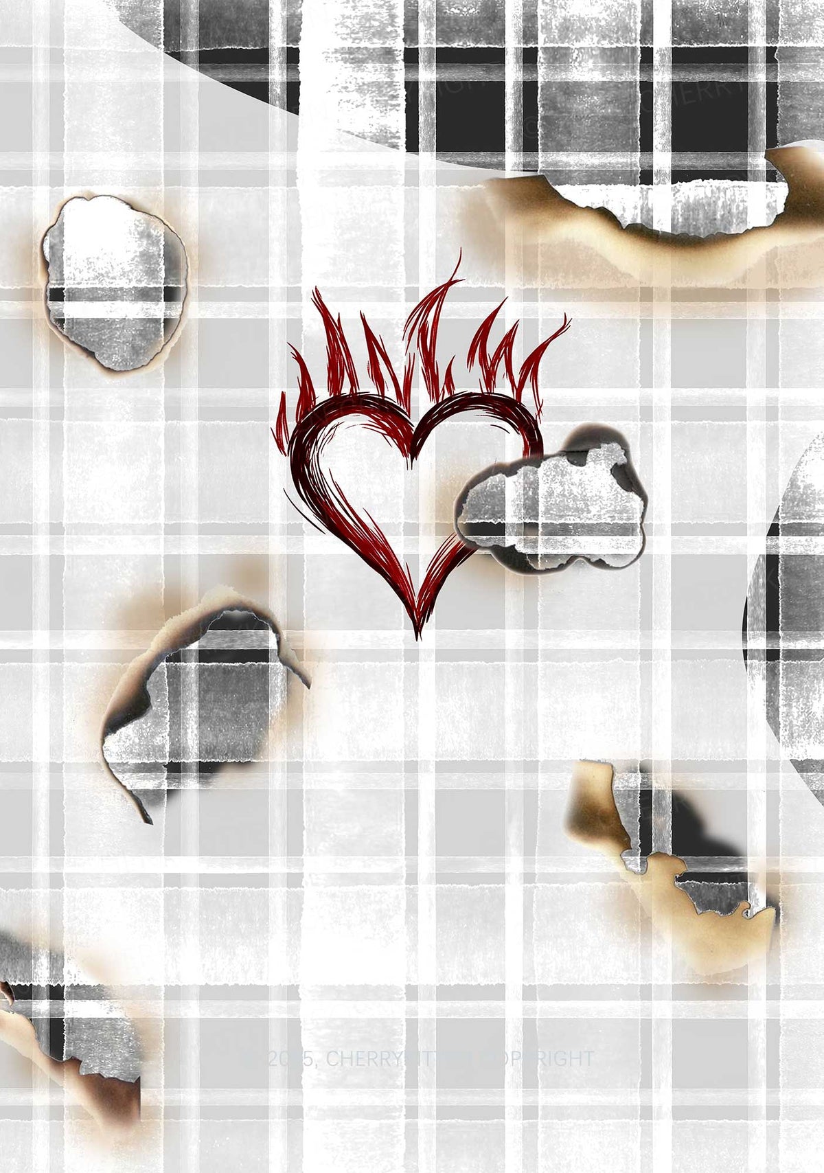 Scorched Love Heart Y2K Mesh Crop Top Cherrykitten