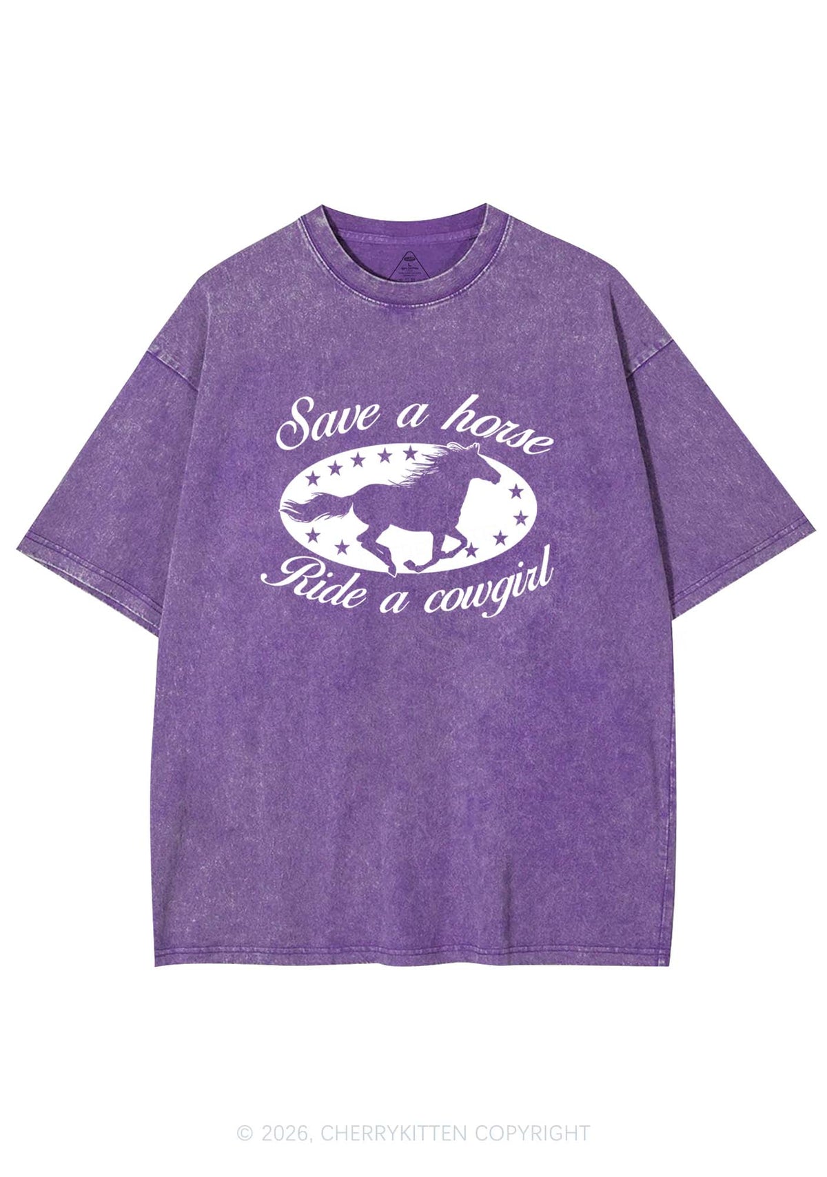 Star Horse Cowgirl Pride Y2K Shirts Washed Tee Cherrykitten