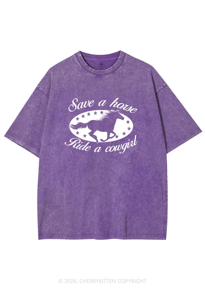 Star Horse Cowgirl Pride Y2K Shirts Washed Tee Cherrykitten