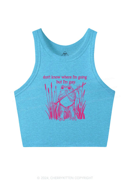 But I Am Gay Frog Pride Y2K Crop Tank Top Cherrykitten