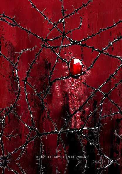 Thorned Ruby Y2K Mesh Crop Top Cherrykitten