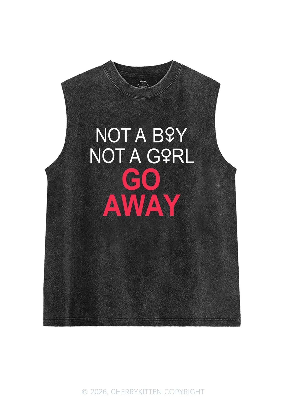 Go Away Pride Y2K Washed Muscle Tank Cherrykitten