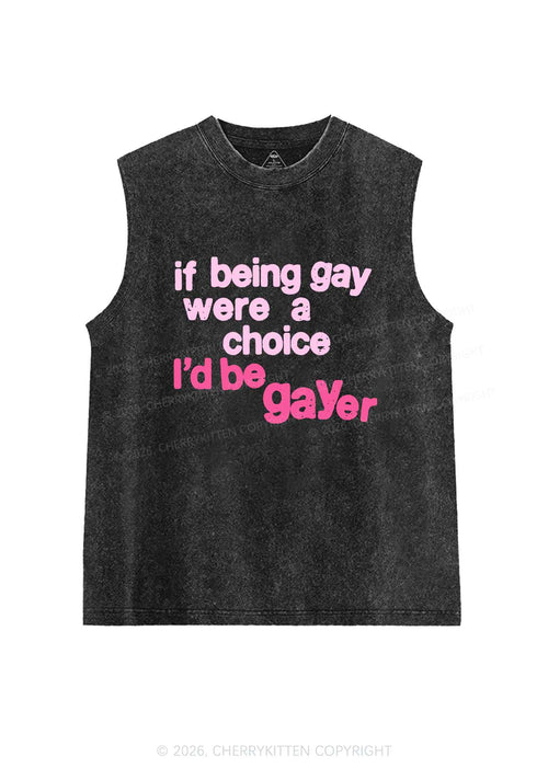 I Would Be Gayer Pride Y2K Washed Muscle Tank Cherrykitten