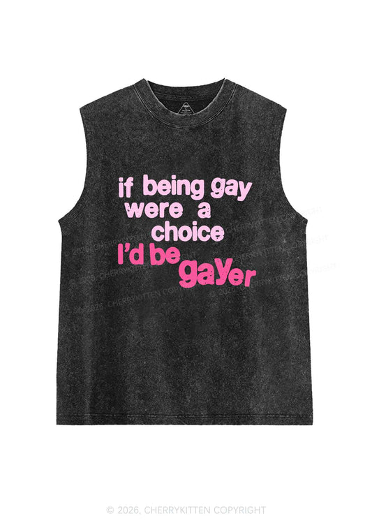 I Would Be Gayer Pride Y2K Washed Muscle Tank Cherrykitten