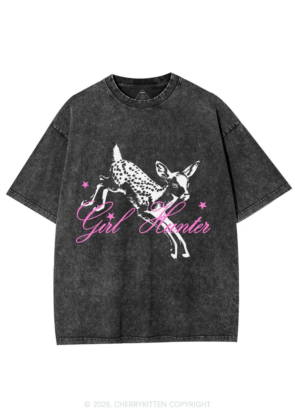 Girl Hunter Deer Pride Y2K Shirts Washed Tee Cherrykitten