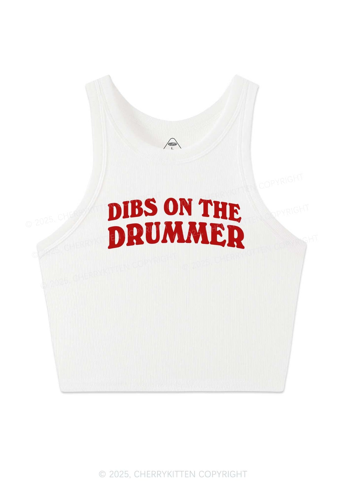 Dibs On The Drummer Y2K Crop Tank Top Cherrykitten