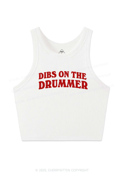 Dibs On The Drummer Y2K Crop Tank Top Cherrykitten