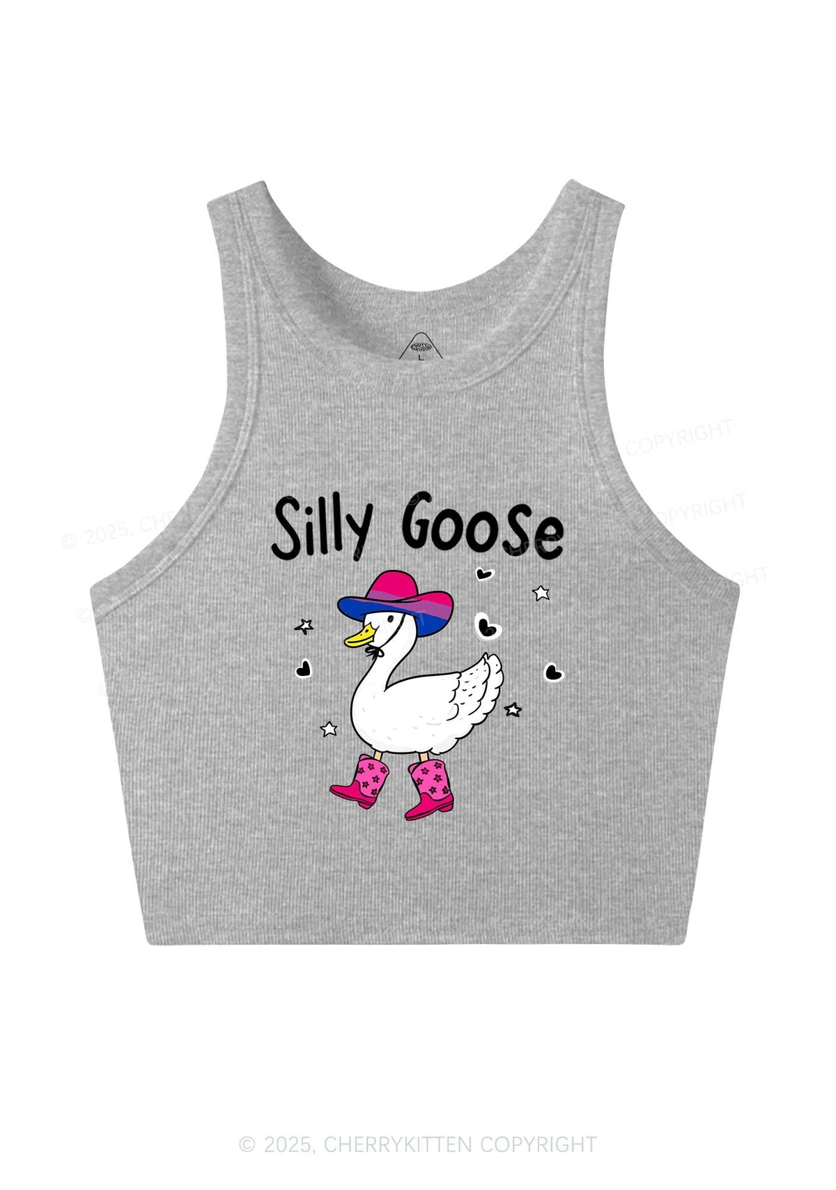 Silly Goose Bisexual Pride Y2K Crop Tank Top Cherrykitten