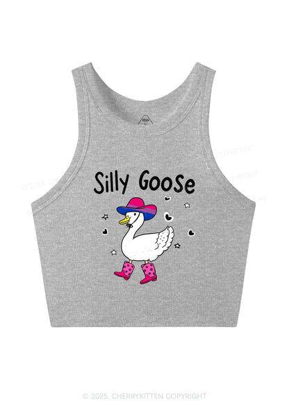 Silly Goose Bisexual Pride Y2K Crop Tank Top Cherrykitten