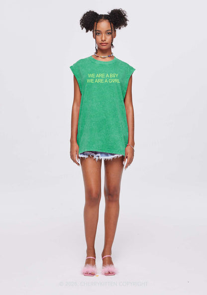 We Are A Boy Pride Y2K Washed Muscle Tank Cherrykitten
