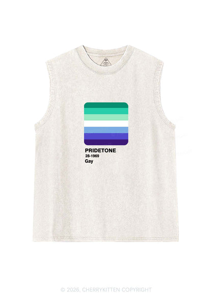 Pridetone Gay Pride Y2K Washed Muscle Tank Cherrykitten