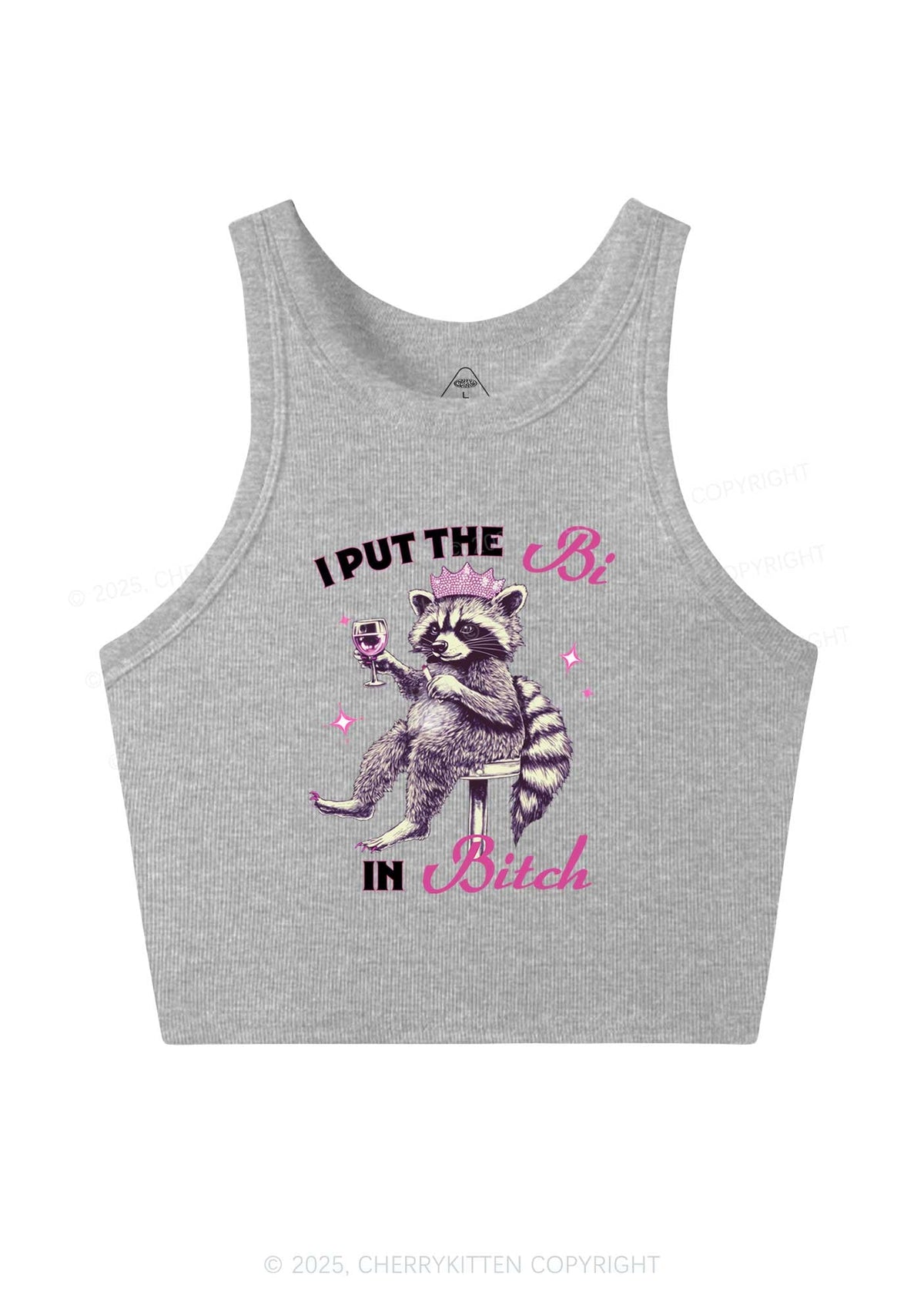 Bi Bxxch Raccoon Pride Y2K Crop Tank Top Cherrykitten