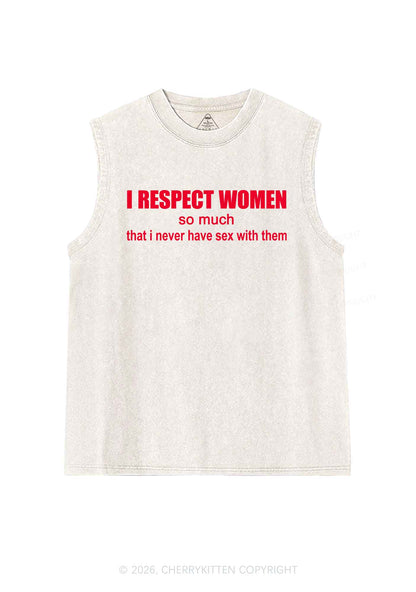 I Respect Women Pride Y2K Washed Muscle Tank Cherrykitten