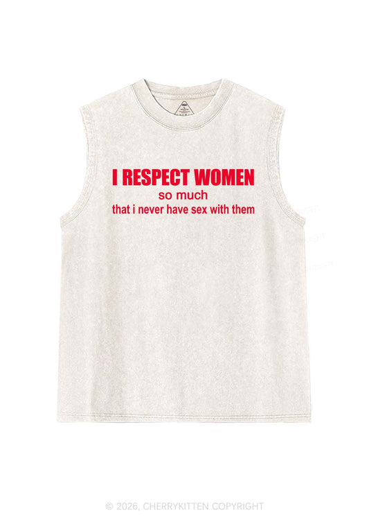 I Respect Women Pride Y2K Washed Muscle Tank Cherrykitten