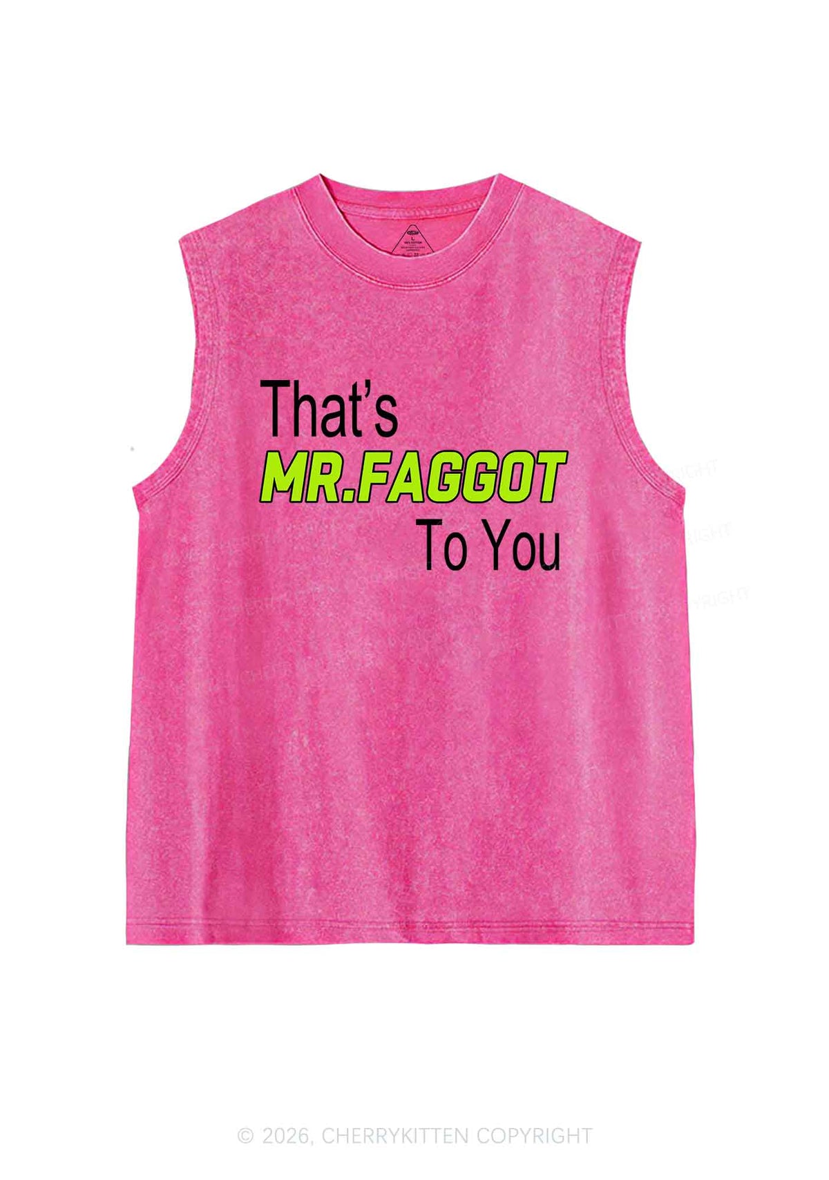 Thats Mr Faggot To You Pride Y2K Washed Muscle Tank Cherrykitten