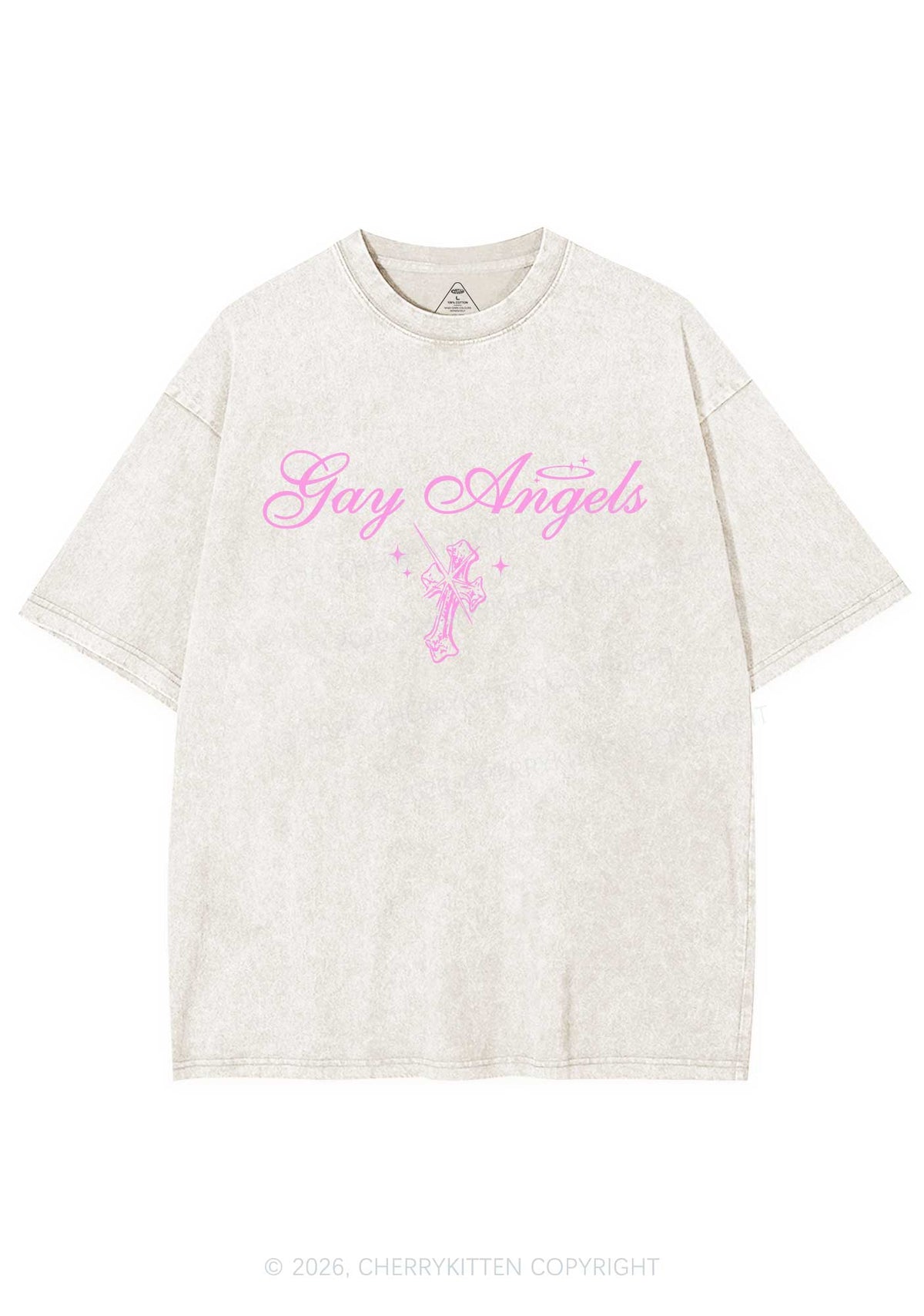 Gay Angels Pride Y2K Shirts Washed Tee Cherrykitten
