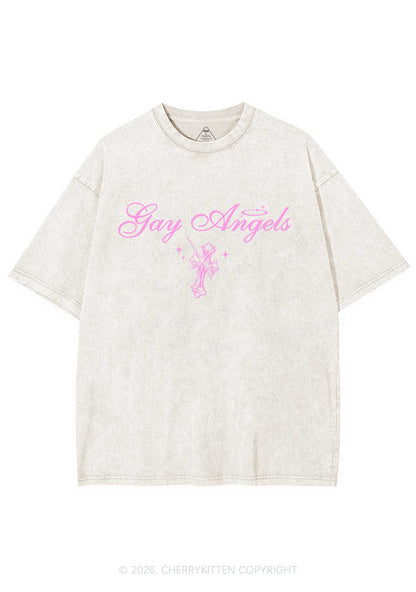 Gay Angels Pride Y2K Shirts Washed Tee Cherrykitten