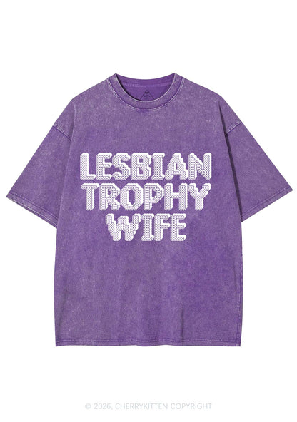 Lesbian Trophy Wife Pride Y2K Shirts Washed Tee Cherrykitten