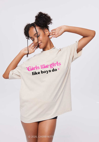 Girls Like Girls Like Boys Do Pride Y2K Shirts Washed Tee Cherrykitten