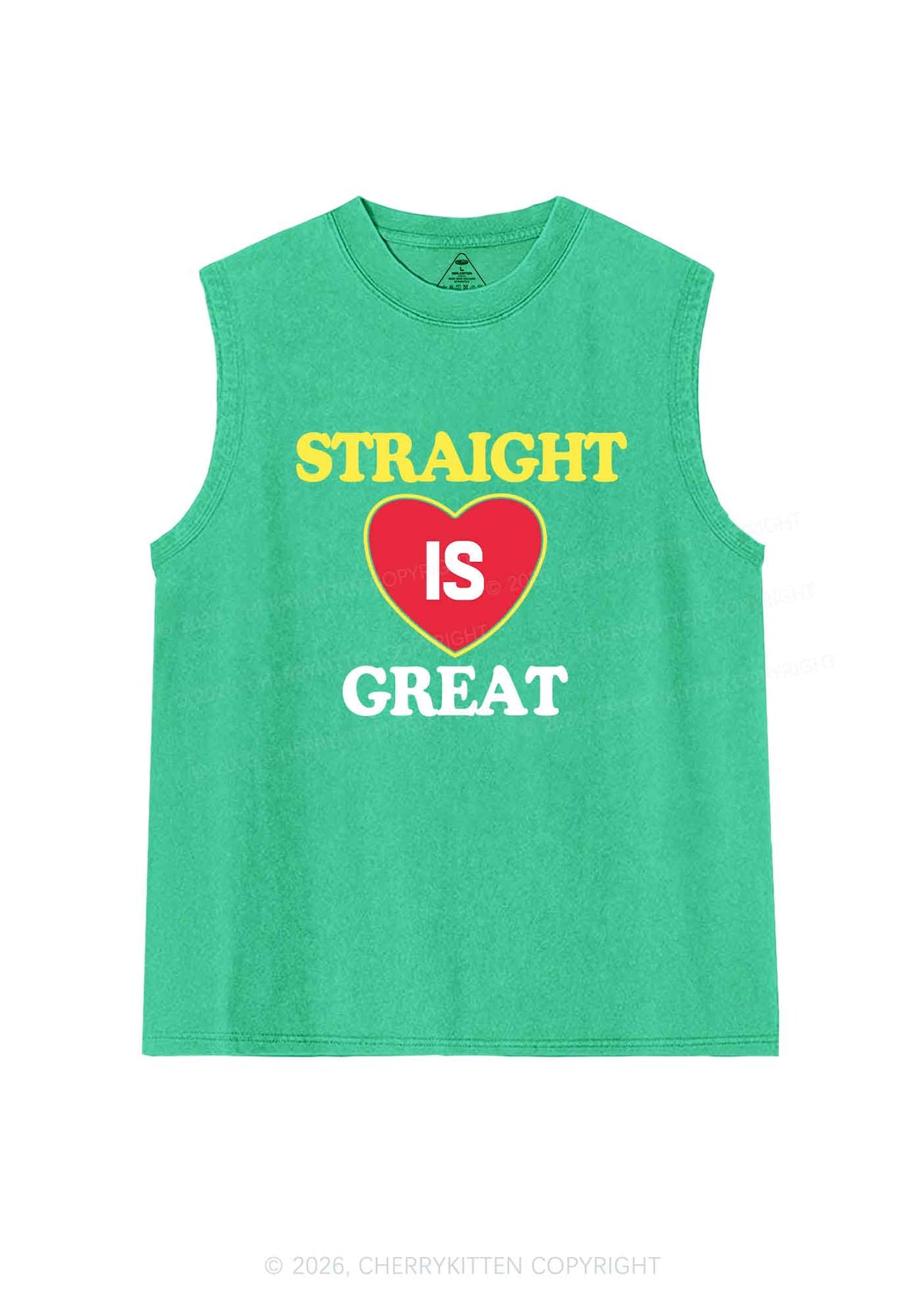 Straight Is Great Pride Y2K Washed Muscle Tank Cherrykitten