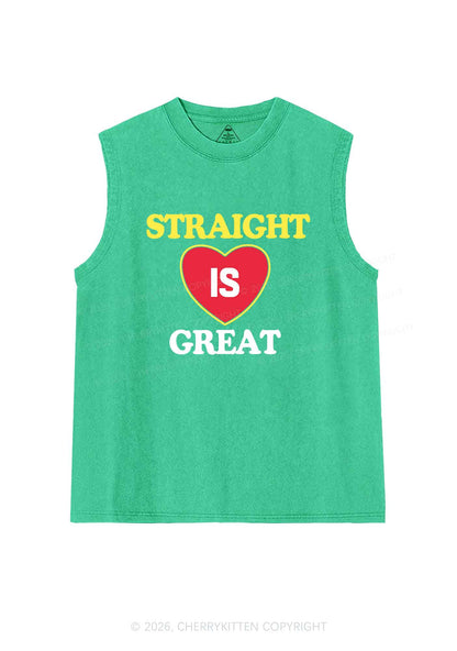Straight Is Great Pride Y2K Washed Muscle Tank Cherrykitten