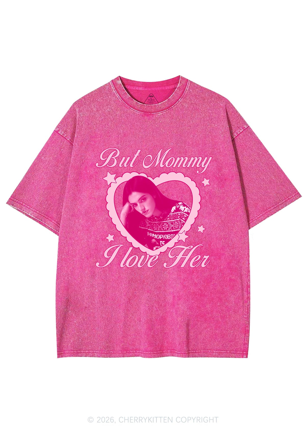 Custom But Mommy I Love Her Y2K Shirts Washed Tee Cherrykitten