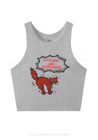 Lesbians Are Everywhere Y2K Crop Tank Top Cherrykitten